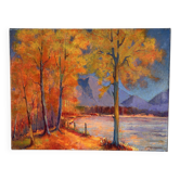 “Bariloche” Argentine, huile sur toile signée JJ Chambry, 2002