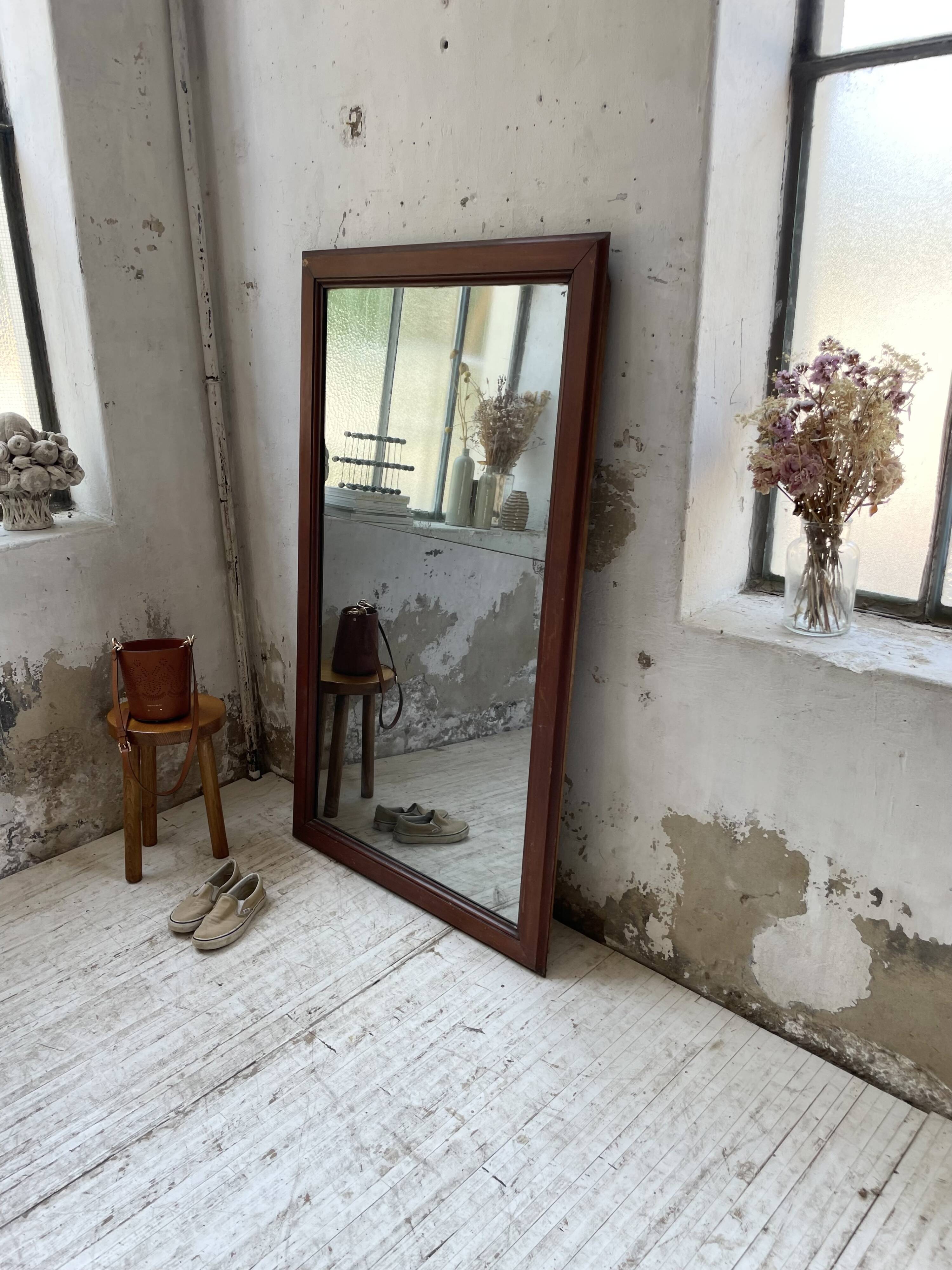 Late 19th century XL wooden mirror