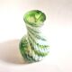 Murano vase in blown glass with green filigree, vintage 1960.
