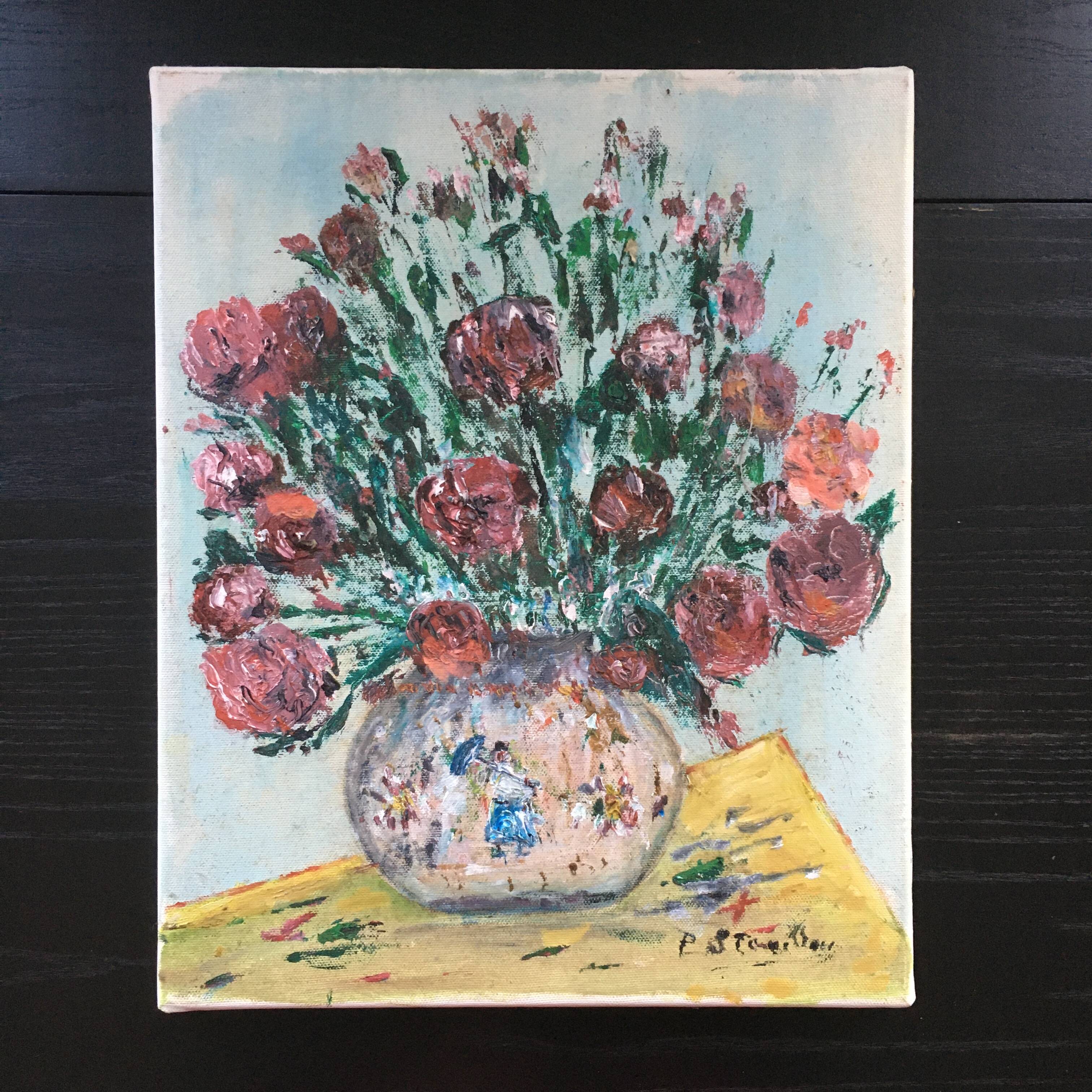 Red bouquet painting
