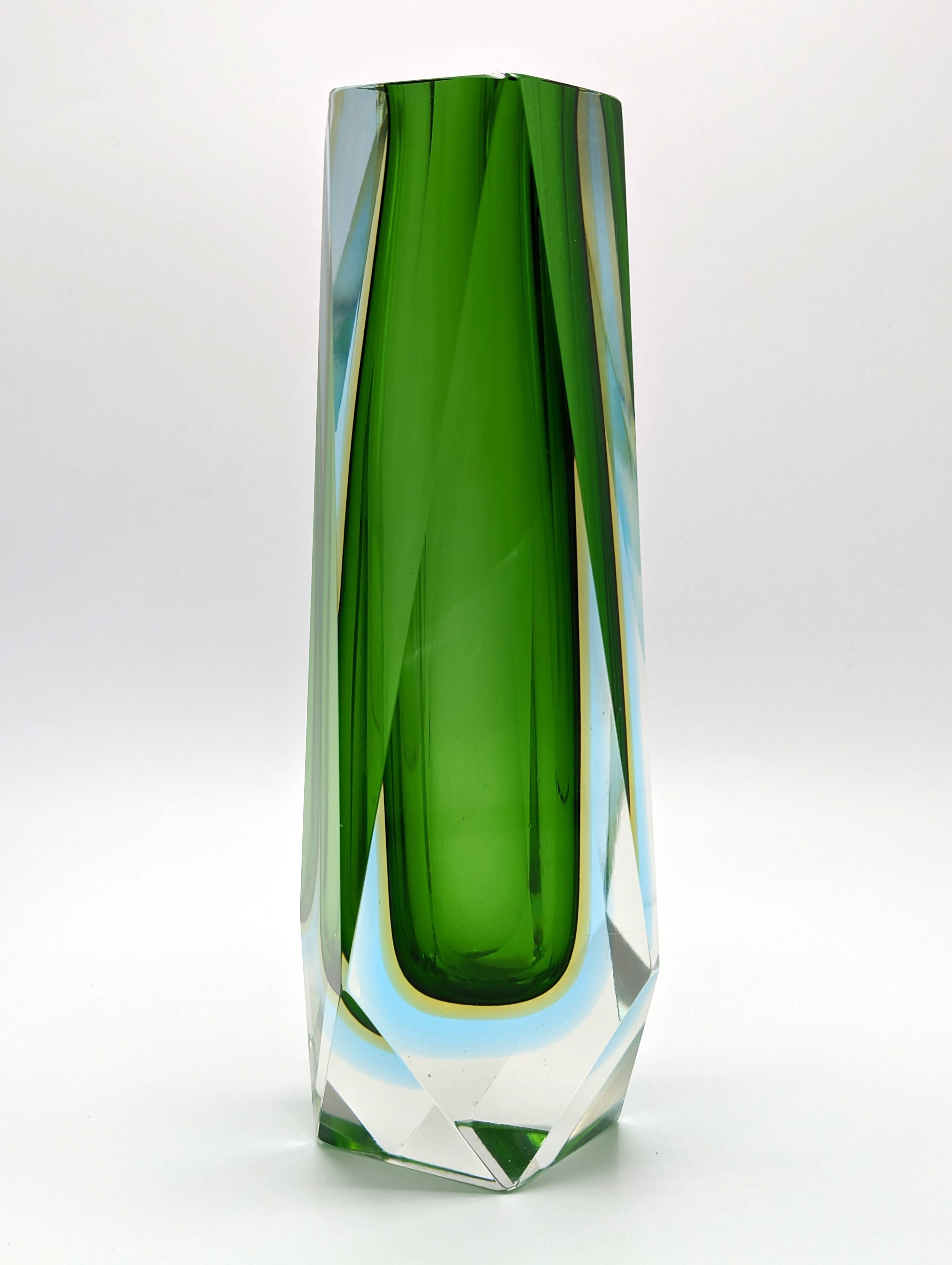 Vintage Sommerso Vase (large model) in Murano glass by Flavio Poli, Italy 1970