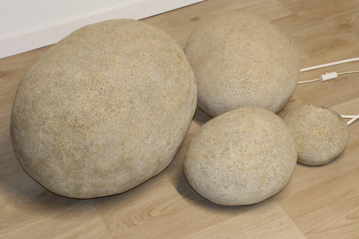 Set of 4 “Dora” model rock lamps by André Cazenave for Atelier A, 1960