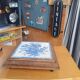Magnificent Old Trivet Earthenware & Wood - Country Chic Style 26cm