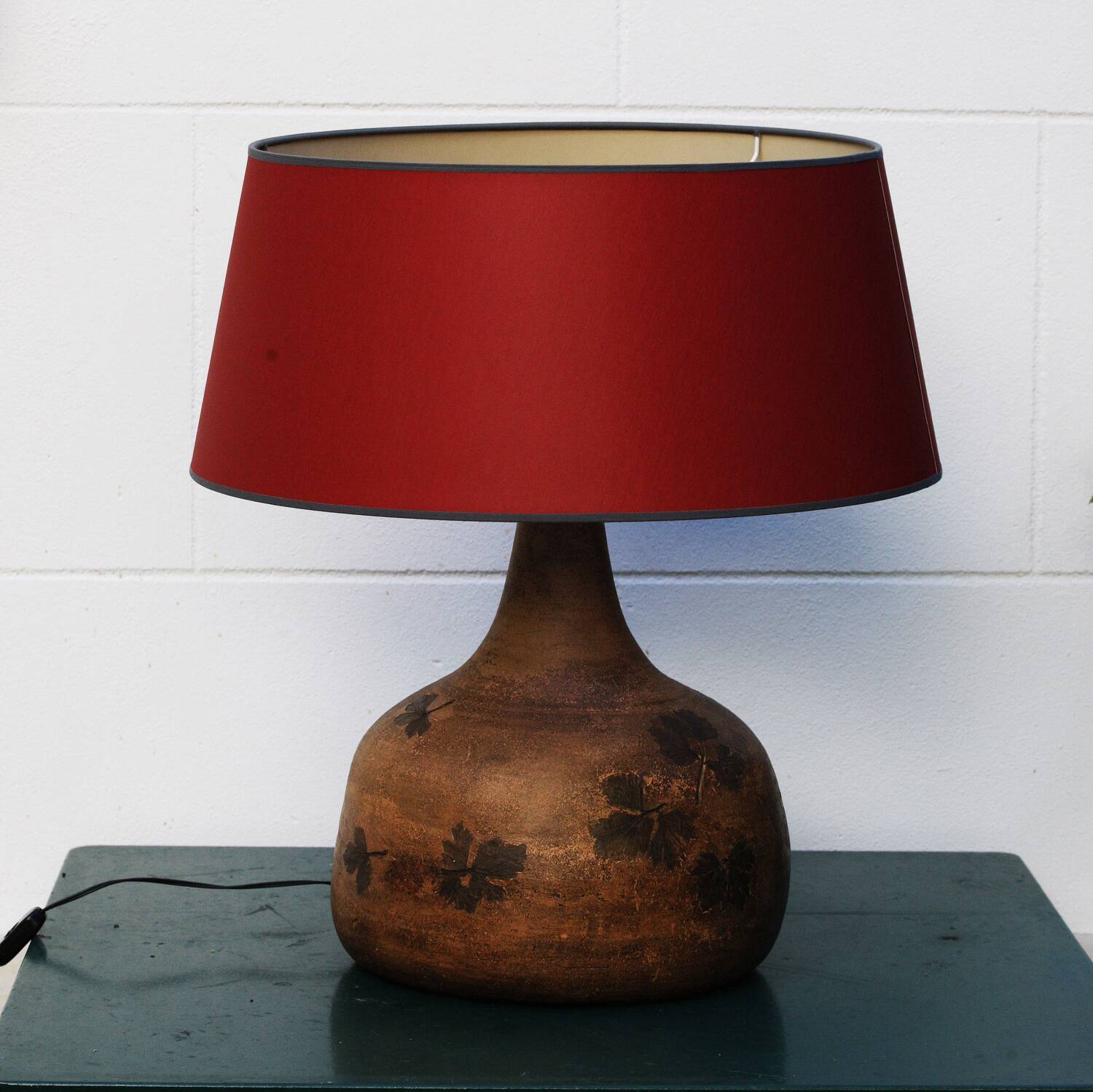 Large terracotta lamp from the 70s