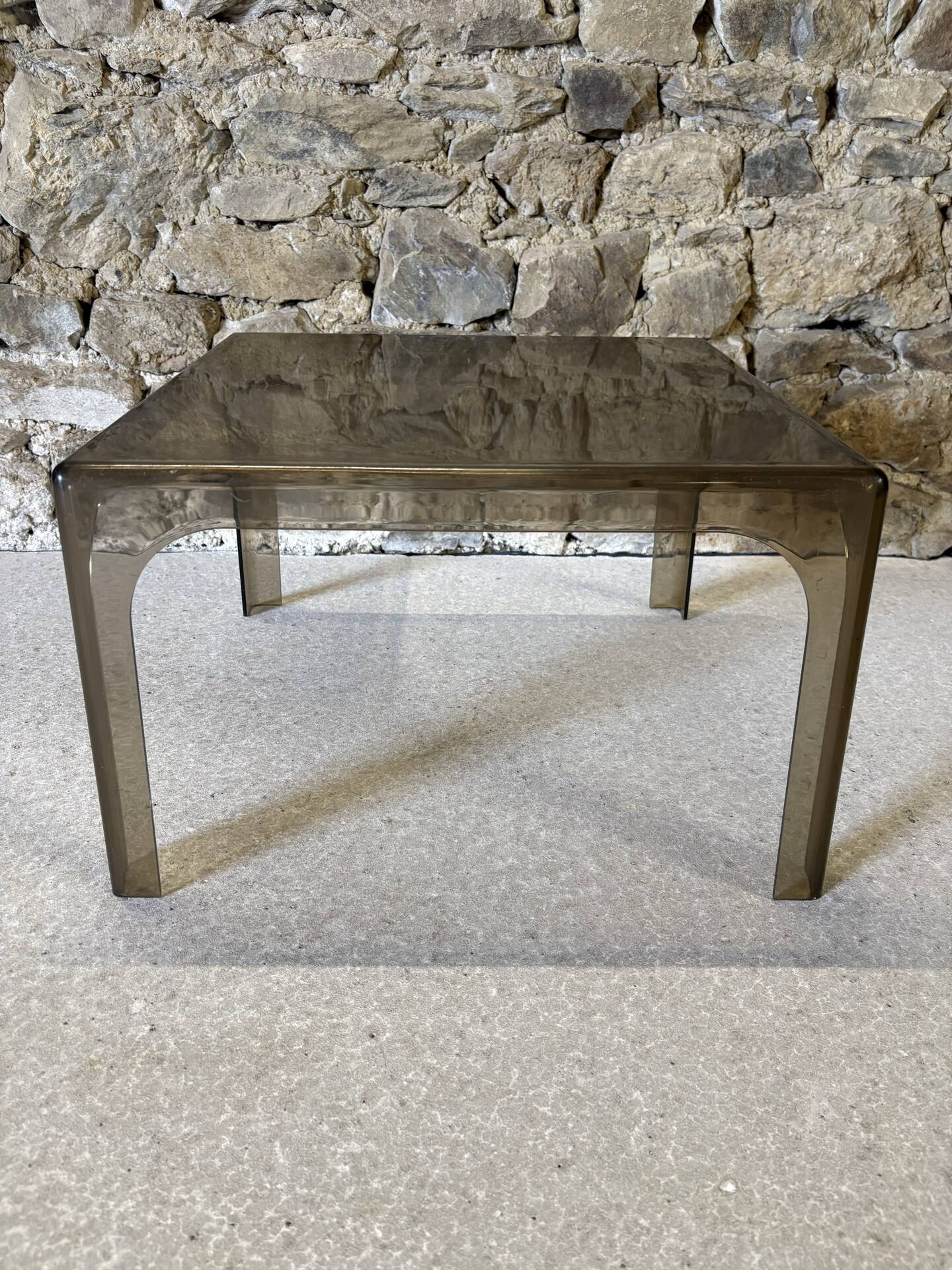 Square coffee table in moulded plastic, 1970