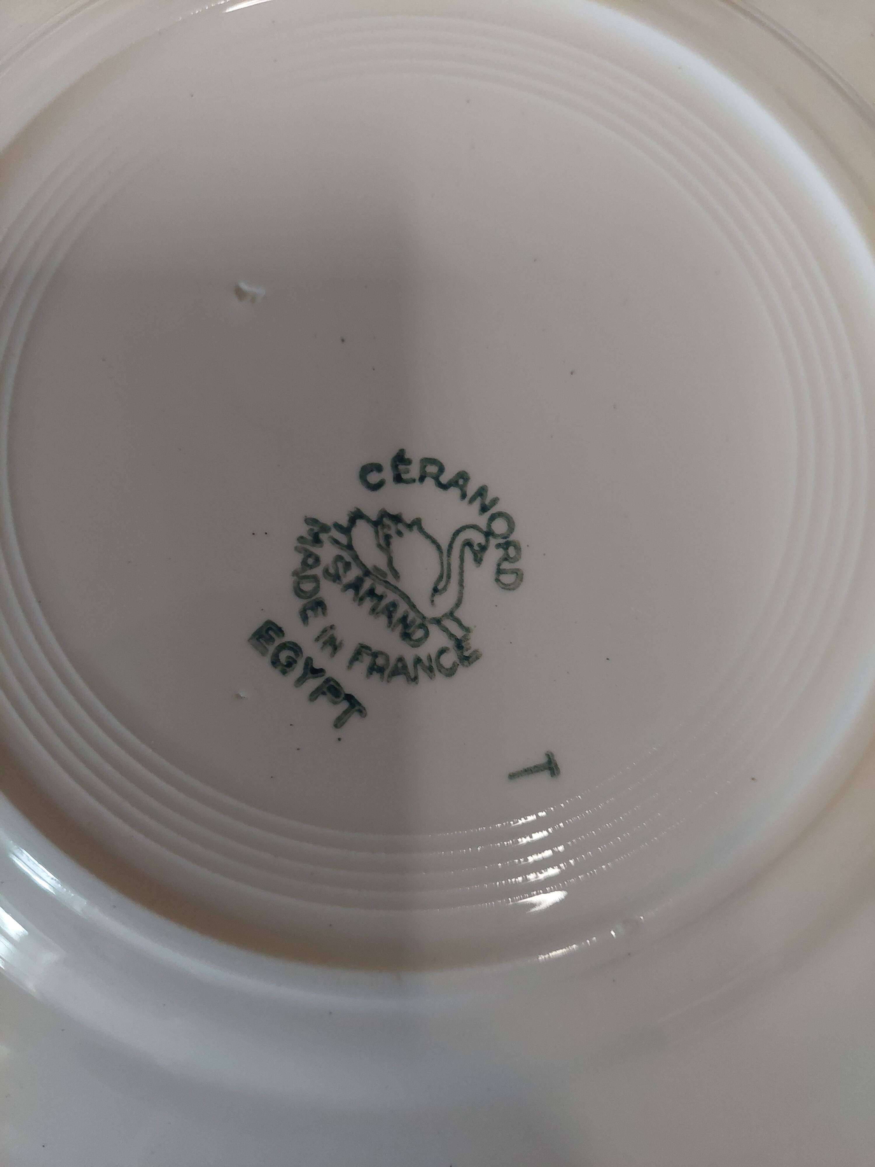 Flat plates set of six ironstone Saint Amand Egypt decoration