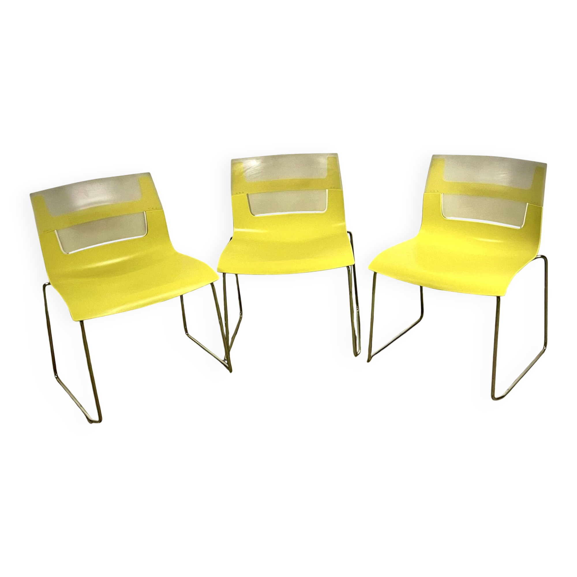 Chaises design jaune et chrome Chaise - Otto B&B Italia– vintage / déc