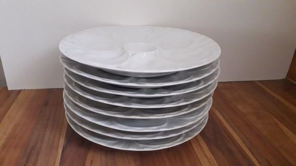 8 Pillivuyt oyster plates - 22.5c, porcelain