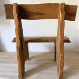 Brutalist low chair in solid wood