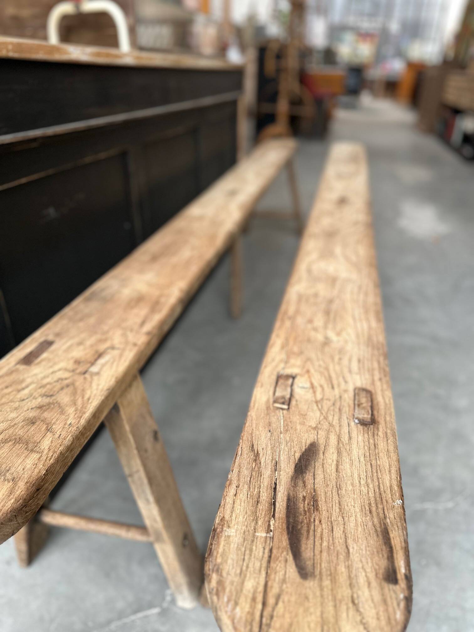 Pair of oak benches