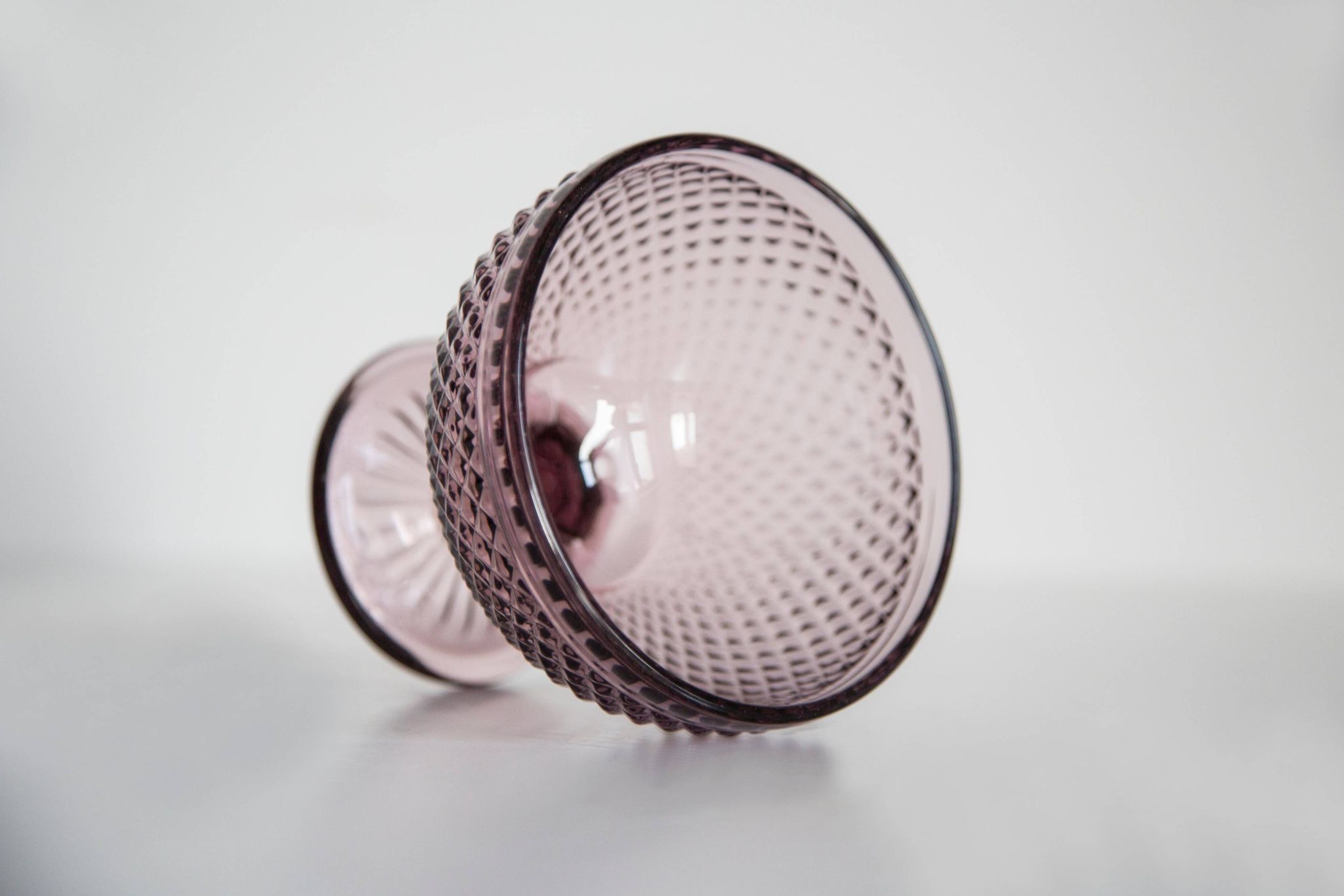 Vintage purple glass sugar bowl from the mid-century, Italy, 1960s.
