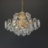 Large gilded brass and crystal chandelier by Kinkeldey, Germany, 1960s.