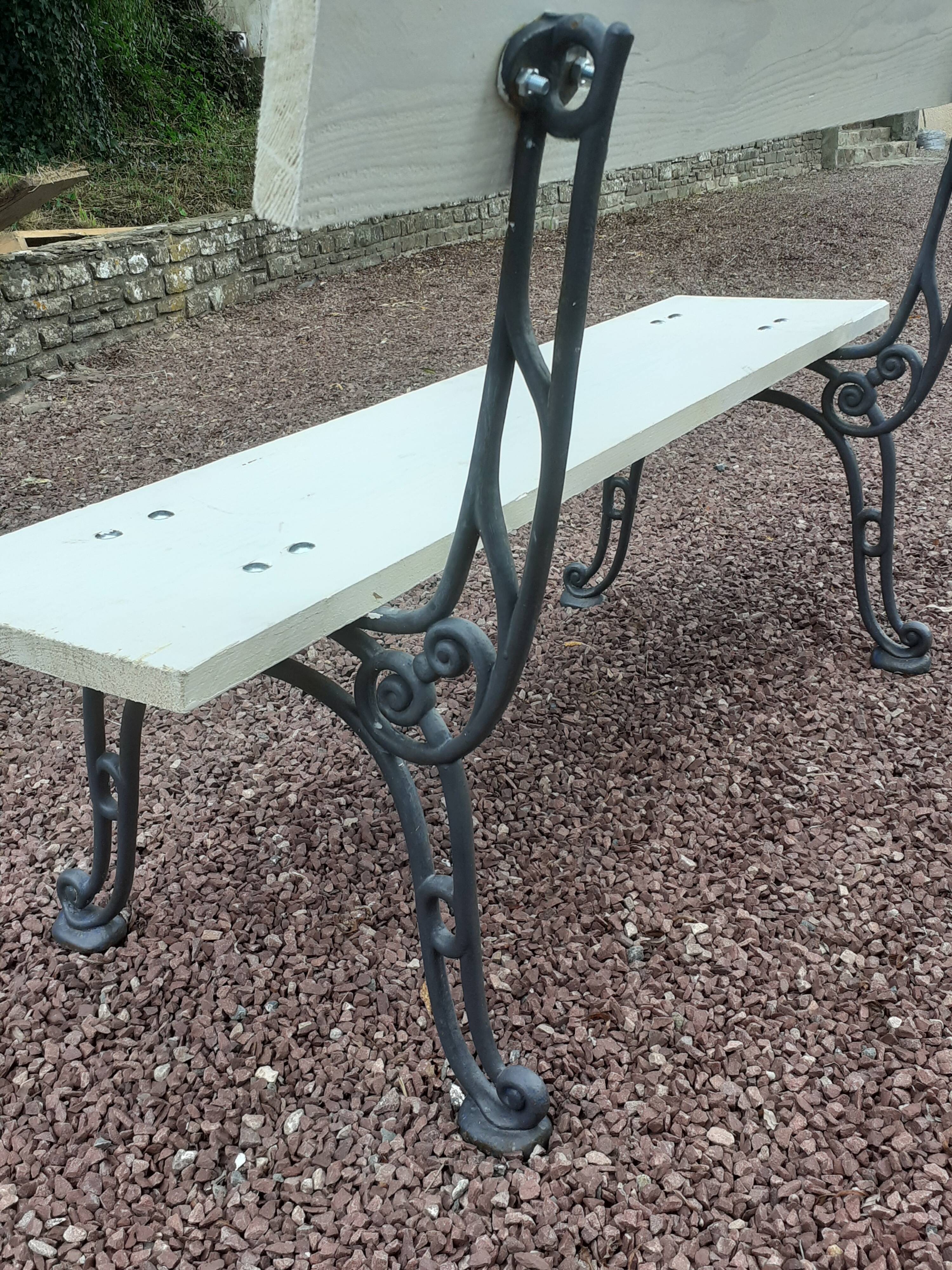 Garden bench with old cast-cast-or-cast-or-cast foot