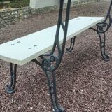 Garden bench with old cast-cast-or-cast-or-cast foot