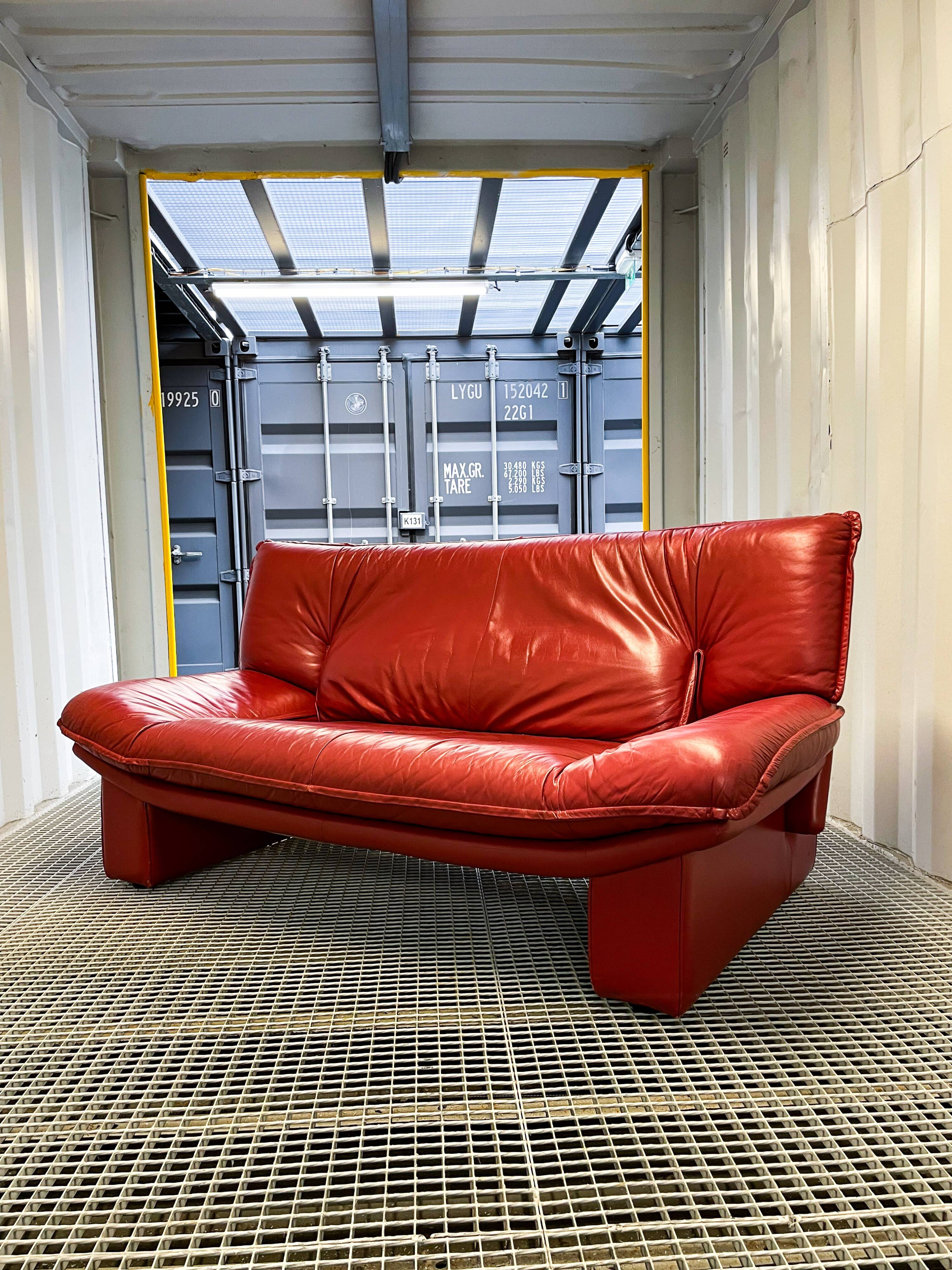 Nicoletti Salotti - 2-seater red leather sofa