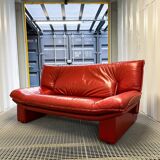 Nicoletti Salotti - 2-seater red leather sofa