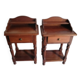 Pair of cherry wood bedside tables