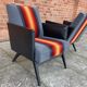 Paire de fauteuils "feu" des années 80