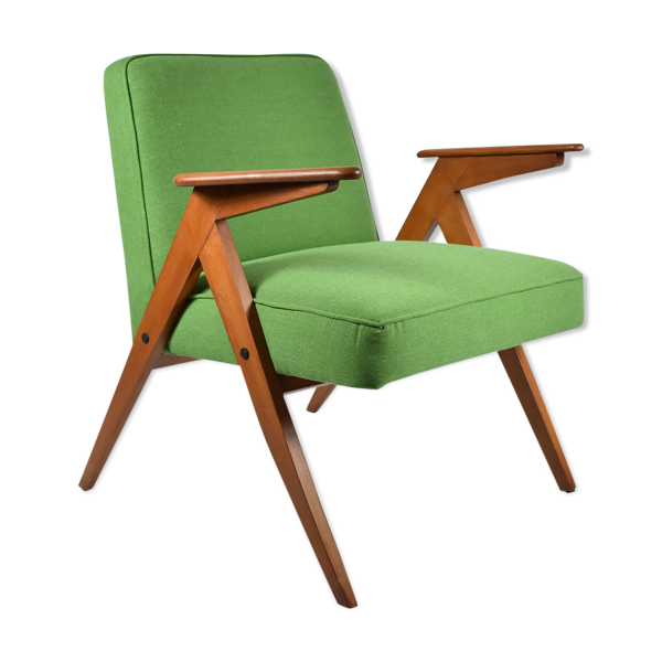 Fauteuil vintage ''Bunny'' années 1960, vert printemps
