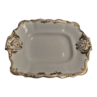 English porcelain dish Copeland white and gold décor