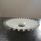 Lampshade suspension in opaline toothed white years 40 claw brass small model Ø 20.5 cm