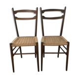 2 chaises scandinaves avec assise en corde