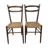 2 chaises scandinaves avec assise en corde