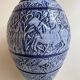 Grand vase bleu grès de sel années 60