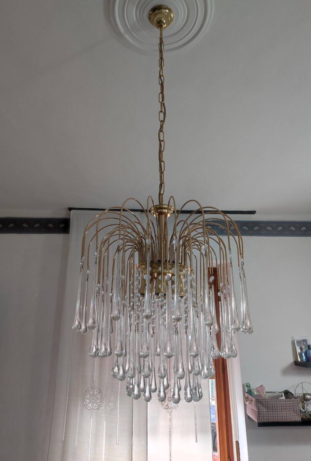 Large Sized Murano Waterfall Chandelier