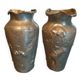 Art nouveau vases signed Ermenault
