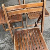3 Scandinavian folding cane chairs 1950
