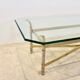 Table basse en laiton, chrome et verre, France 1970