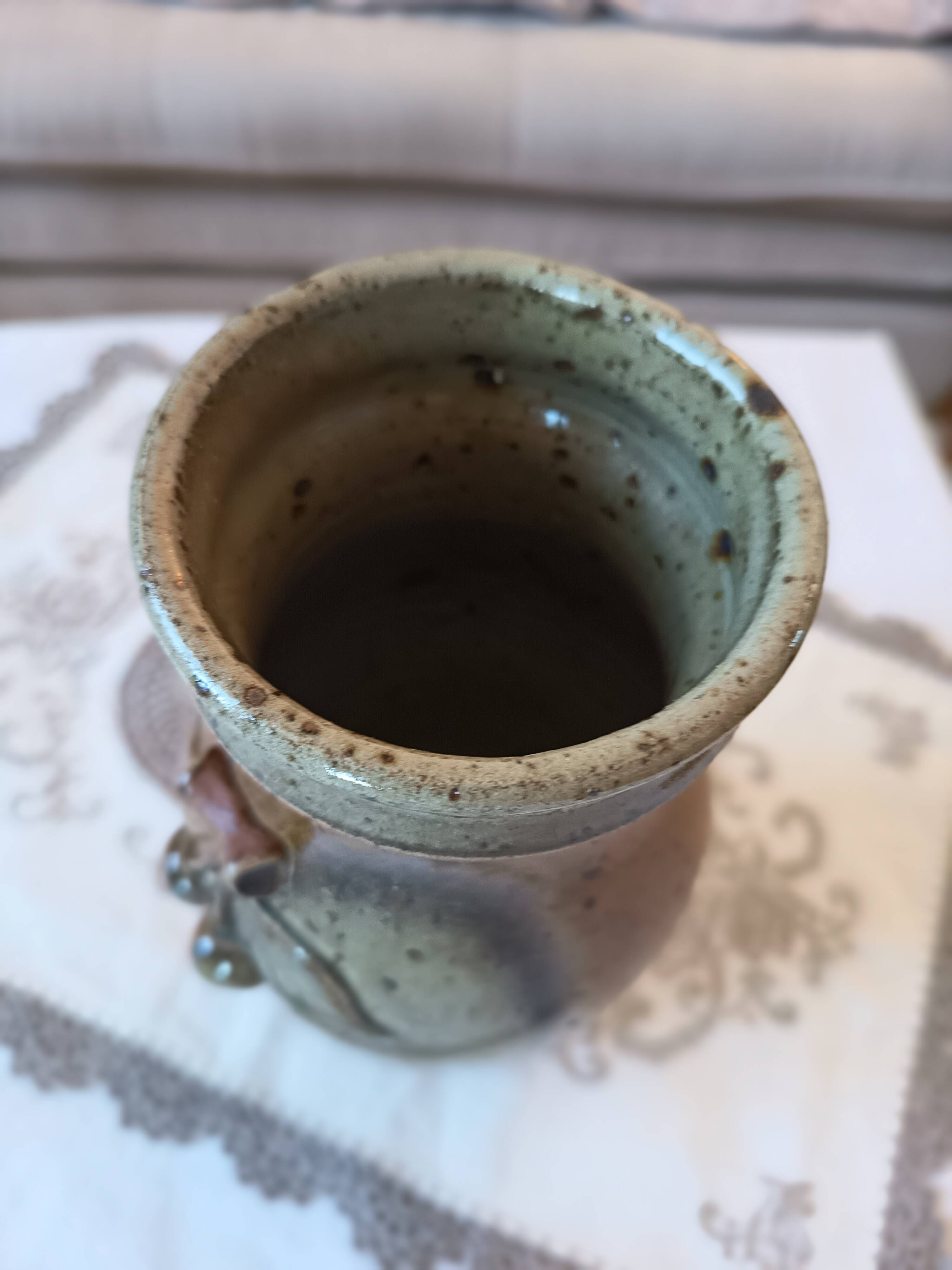 Pyrite stoneware vase, signed Jacques Vilain, La Borne, 1960s-70s.