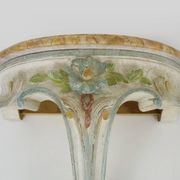 Pair of wall consoles Maison Jean Mocque in Paris in Louis XV style in lacquered polychrome wood