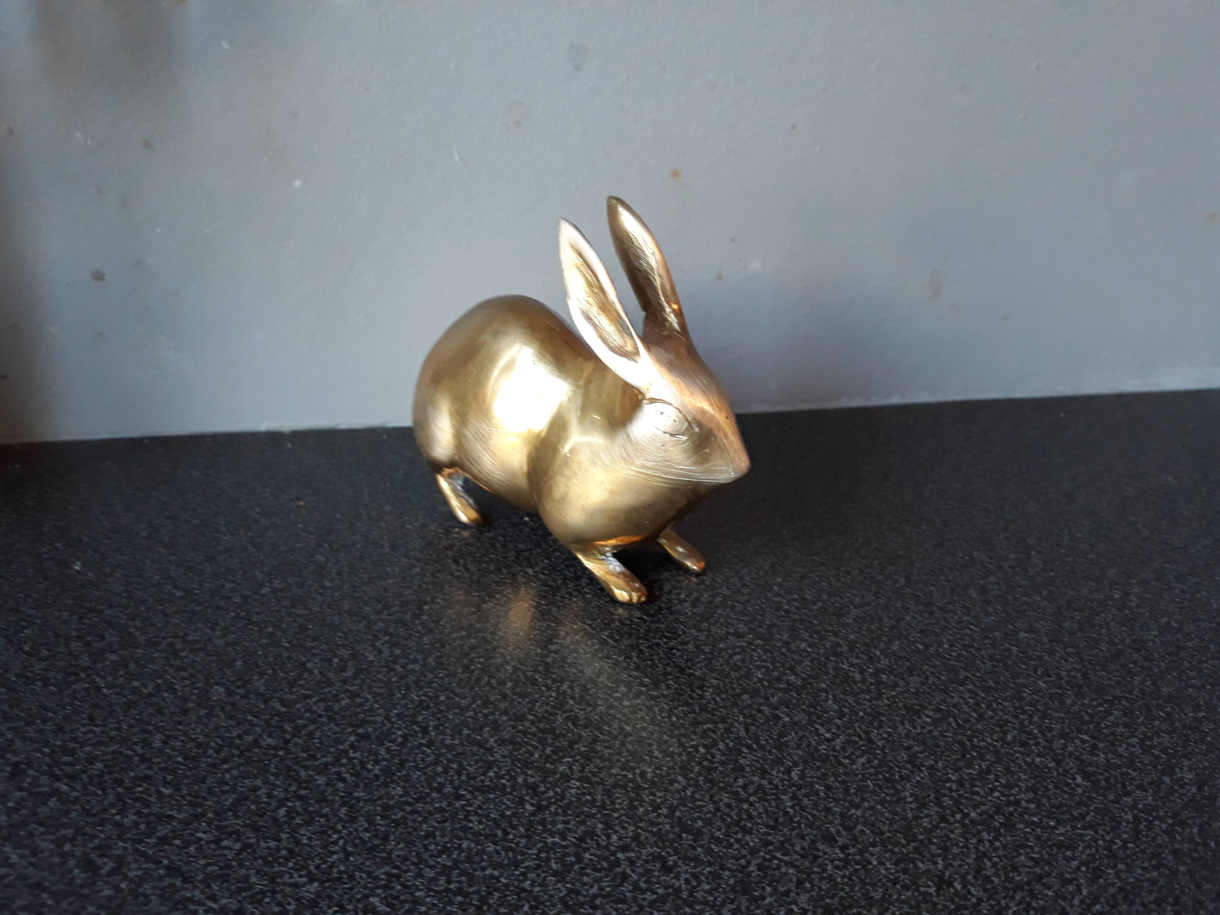 Art deco golden bronze rabbit