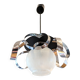 Space Age stainless steel and glass pendant light from the 70s