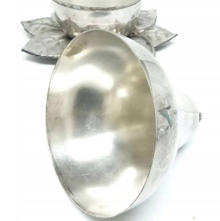 Art Deco sugar bowl, silver-plated brass, Poland, 1920s