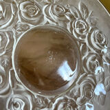 Frosted glass dish or plate signed Verlys France