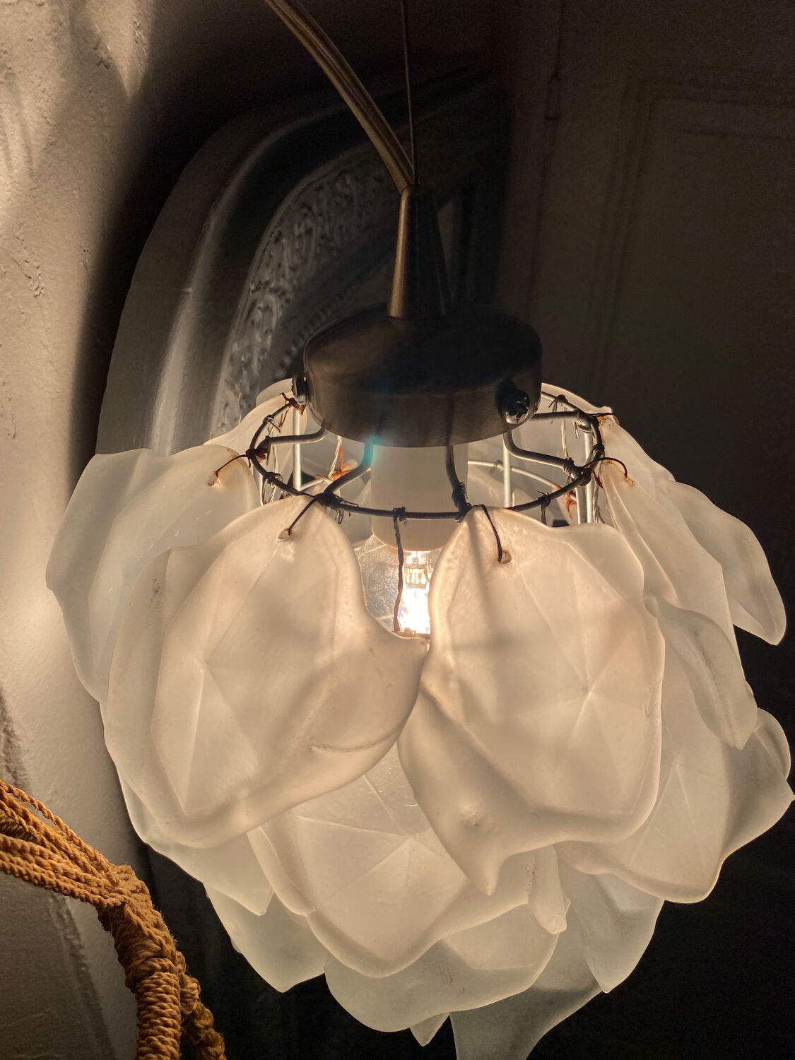 Vintage flower glass pendant chandelier