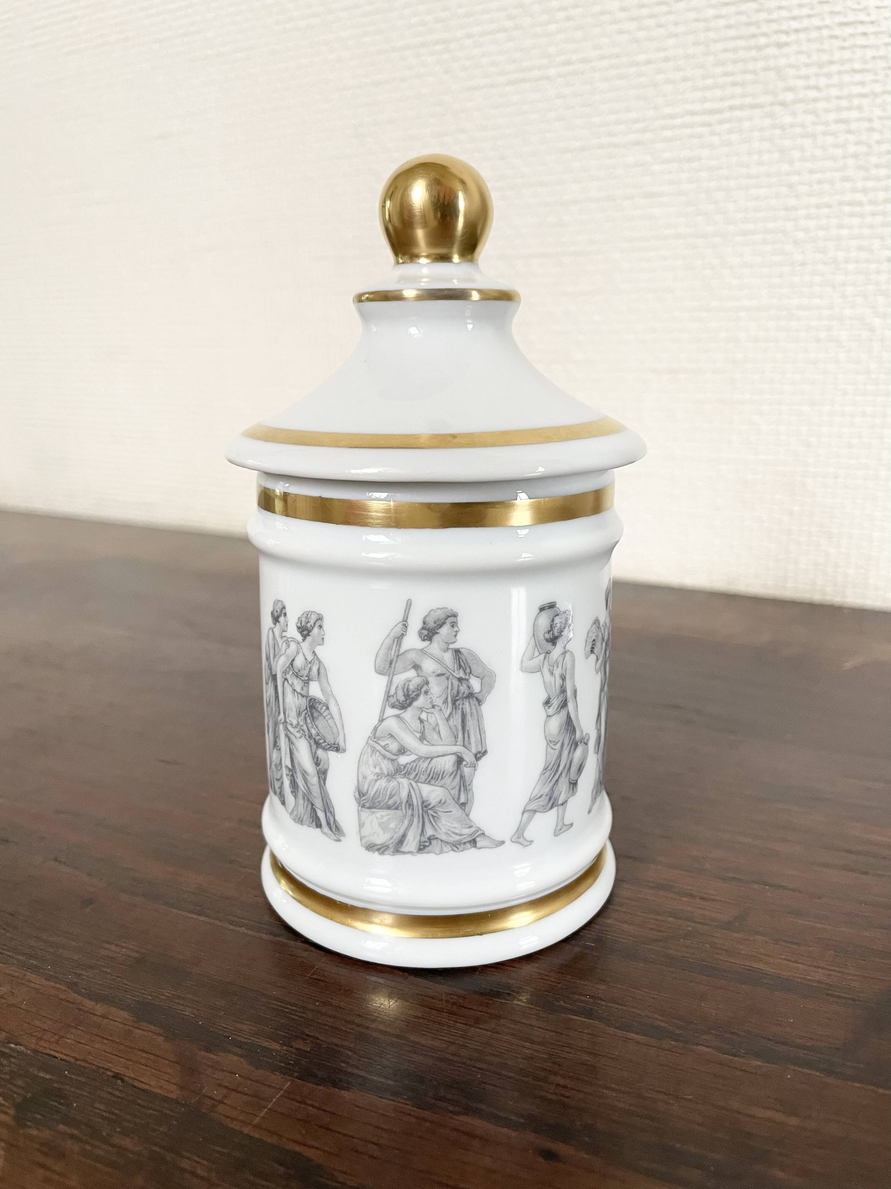 Limoges porcelain medicine jar H15 X D7