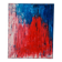 Abstract table red blue pink 46x38 cm painting signed