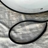 Suspension industrielle XXL en tôle émaillée noire