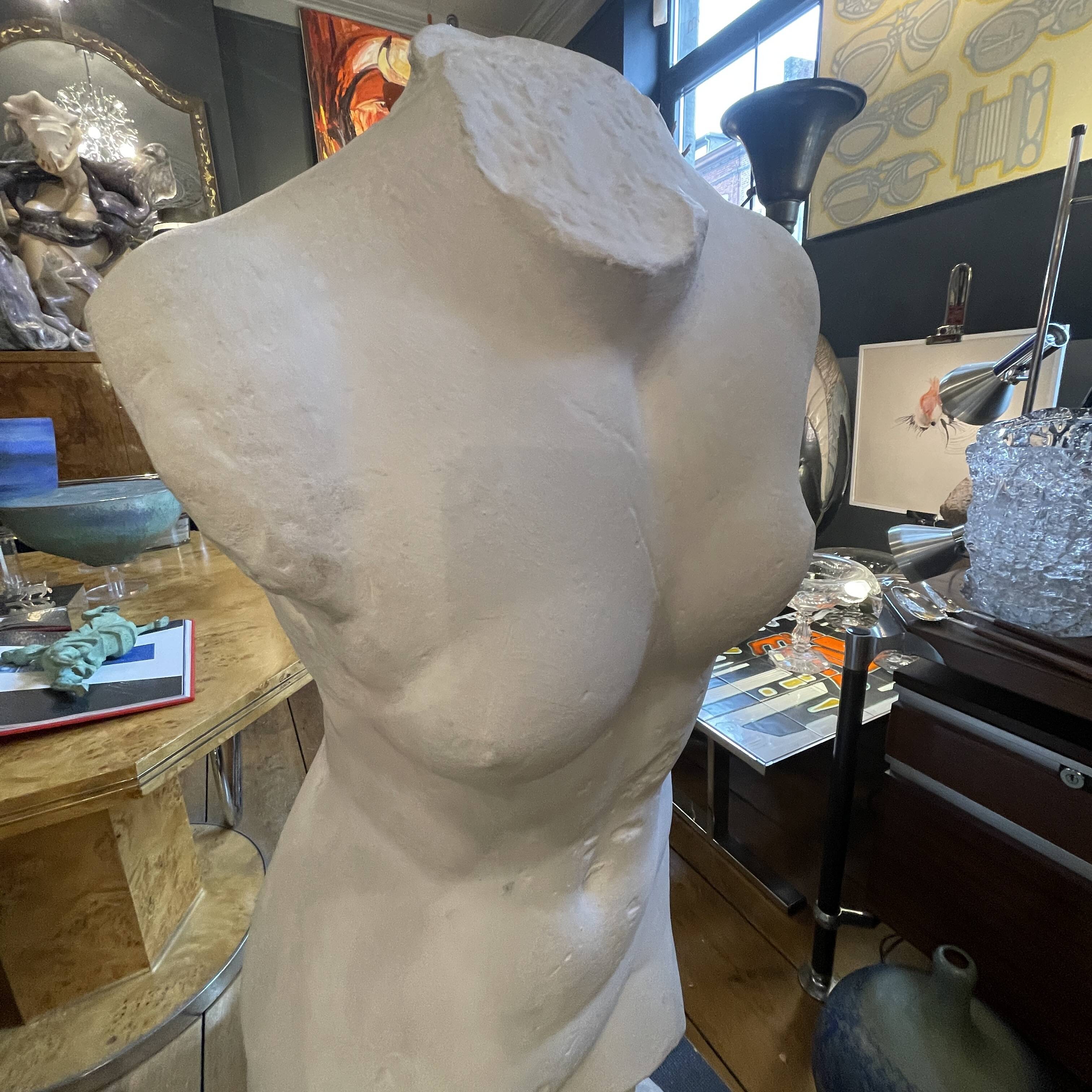 *grand plâtre d'atelier* 109cm sculpture buste torse de femme nue,lola di vito, pièce unique