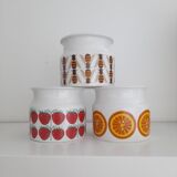 Lit de 3 pots à confiture Arabia Finland