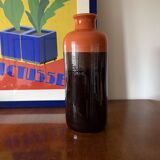 Mid-century orange & brown ceramic vase, Aldo Londi Bitossi Italy 1970s