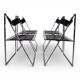 Lübke 4-piece set of folding dining chairs by Fantoni&Geraci, 1969