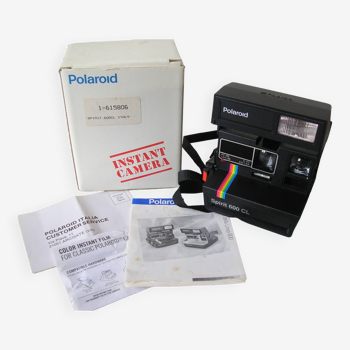 Ancien appareil photo instantané Polaroïd Spirit 600 CL et notice + boîte