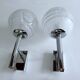 Pair Vintage Brutalist Bubble Glass Sconces