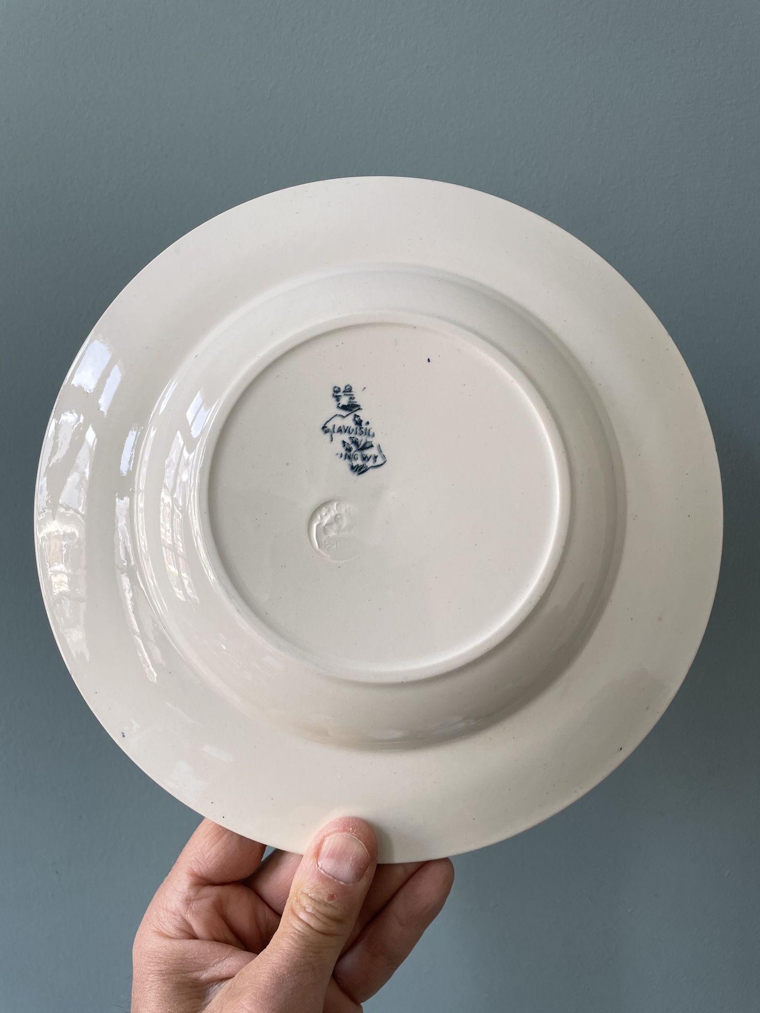 Set of 7 mismatched hollow plates Terre de Fer XIXth