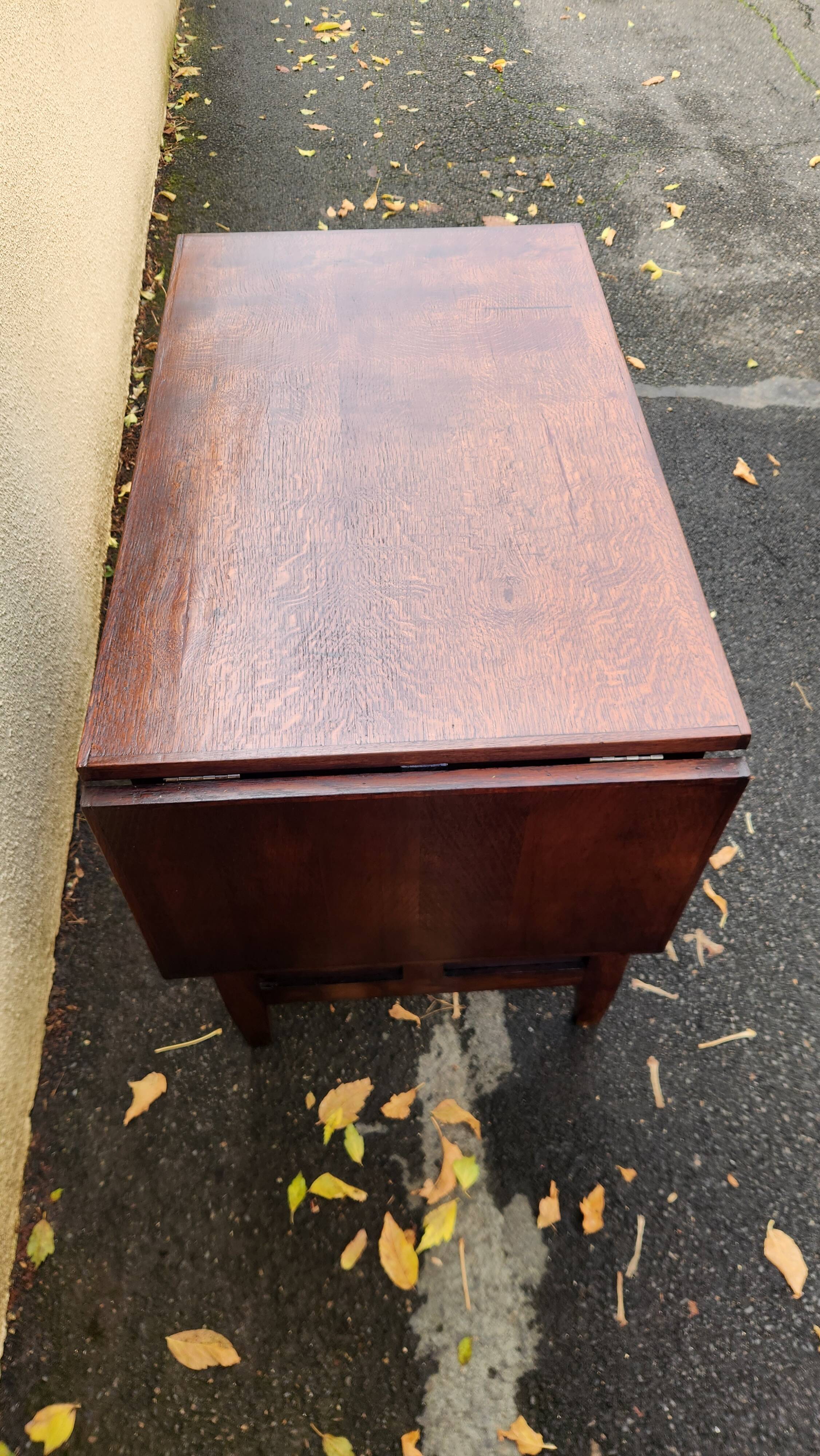Beautiful 1940s beechwood desk with drop-leaf front